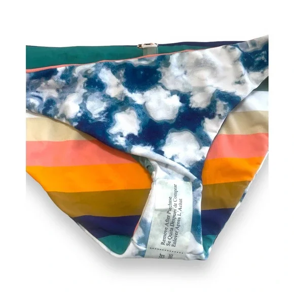Raisins Low Rider Reversible STRIPED / TIE DYE Bikini Bottoms |  XL, Beach Break - Picture 12 of 15